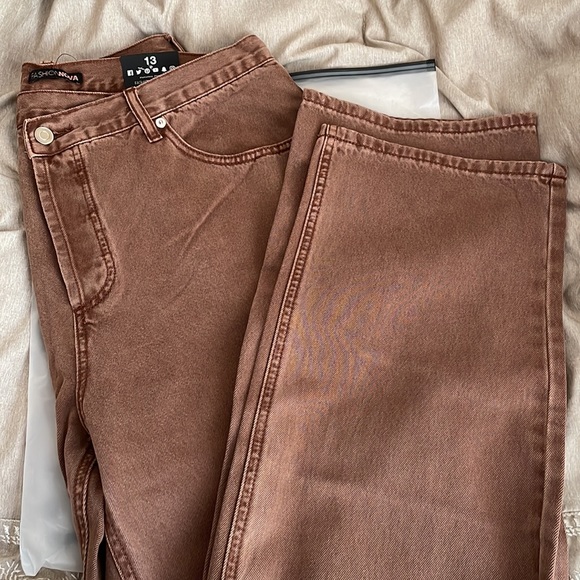 Chocolate Fashion Nova Crossover Straight Jeans - Picture 5 of 6